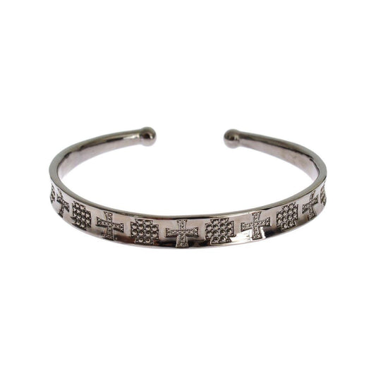 Nialaya Gray Rhodium 925 Silver Bangle Bracelet