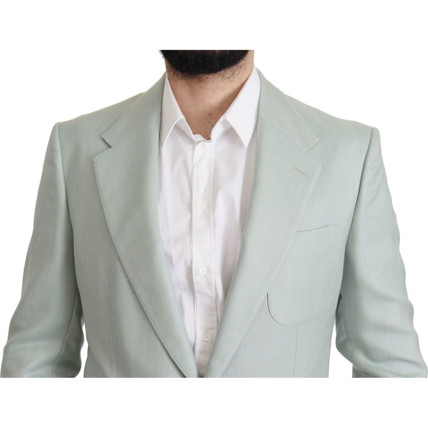 Dolce & Gabbana Elegant Mint Green Silk-Cashmere Blazer Dolce & Gabbana