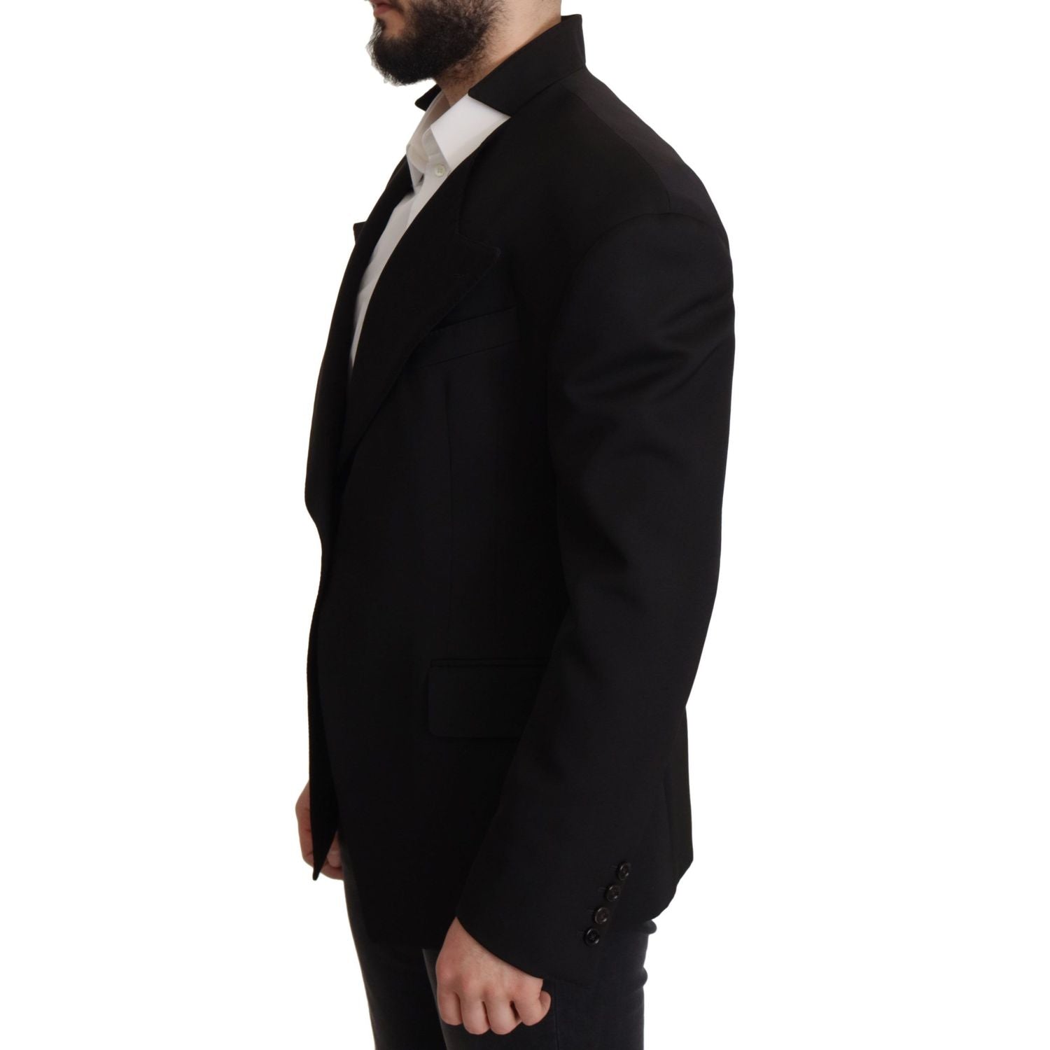 Dolce & Gabbana Black Wool Single Breasted Jacket Blazer