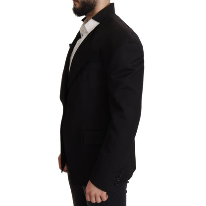 Dolce & Gabbana Black Wool Single Breasted Jacket Blazer