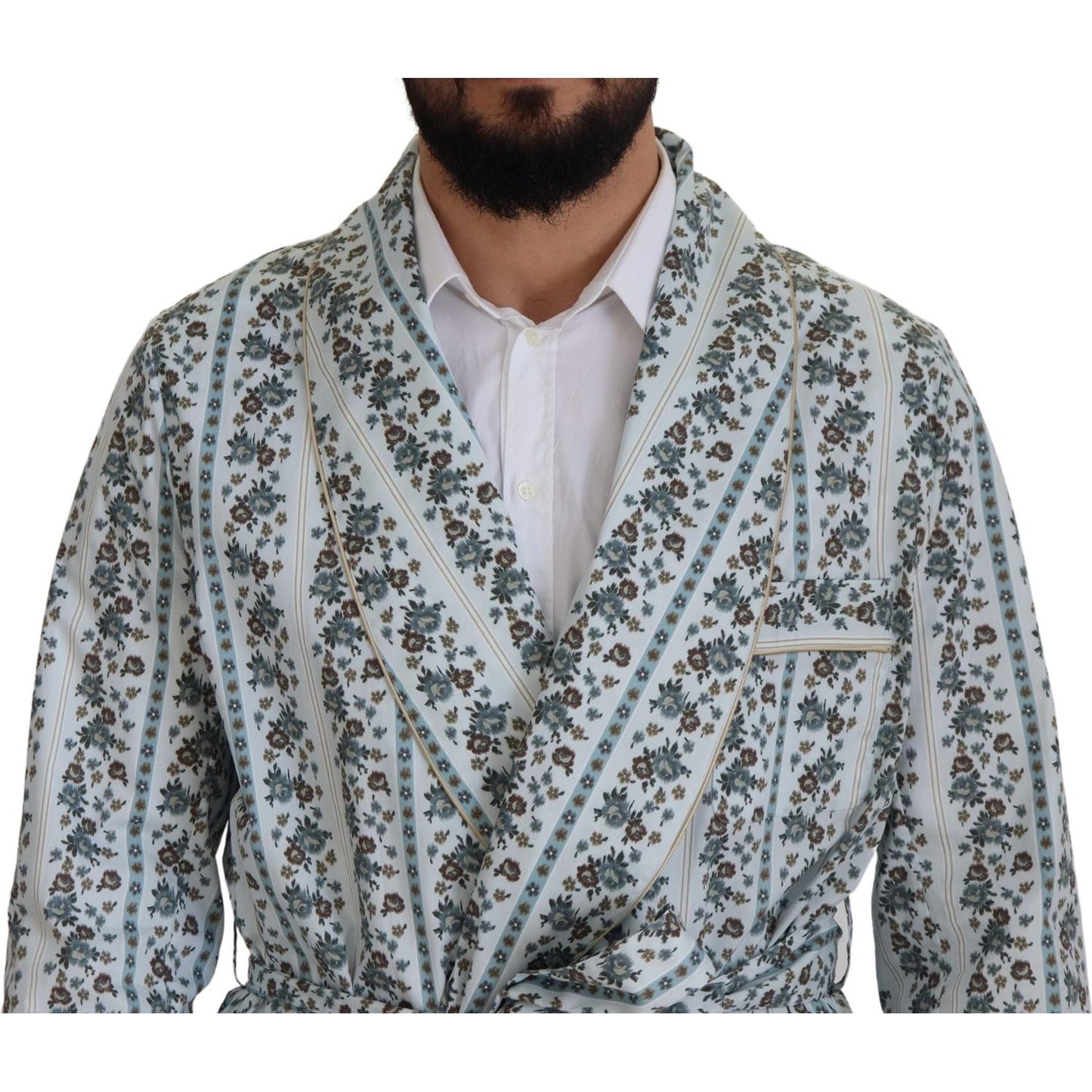 Dolce & Gabbana Elegant Floral Cotton Jacket Robe Dolce & Gabbana