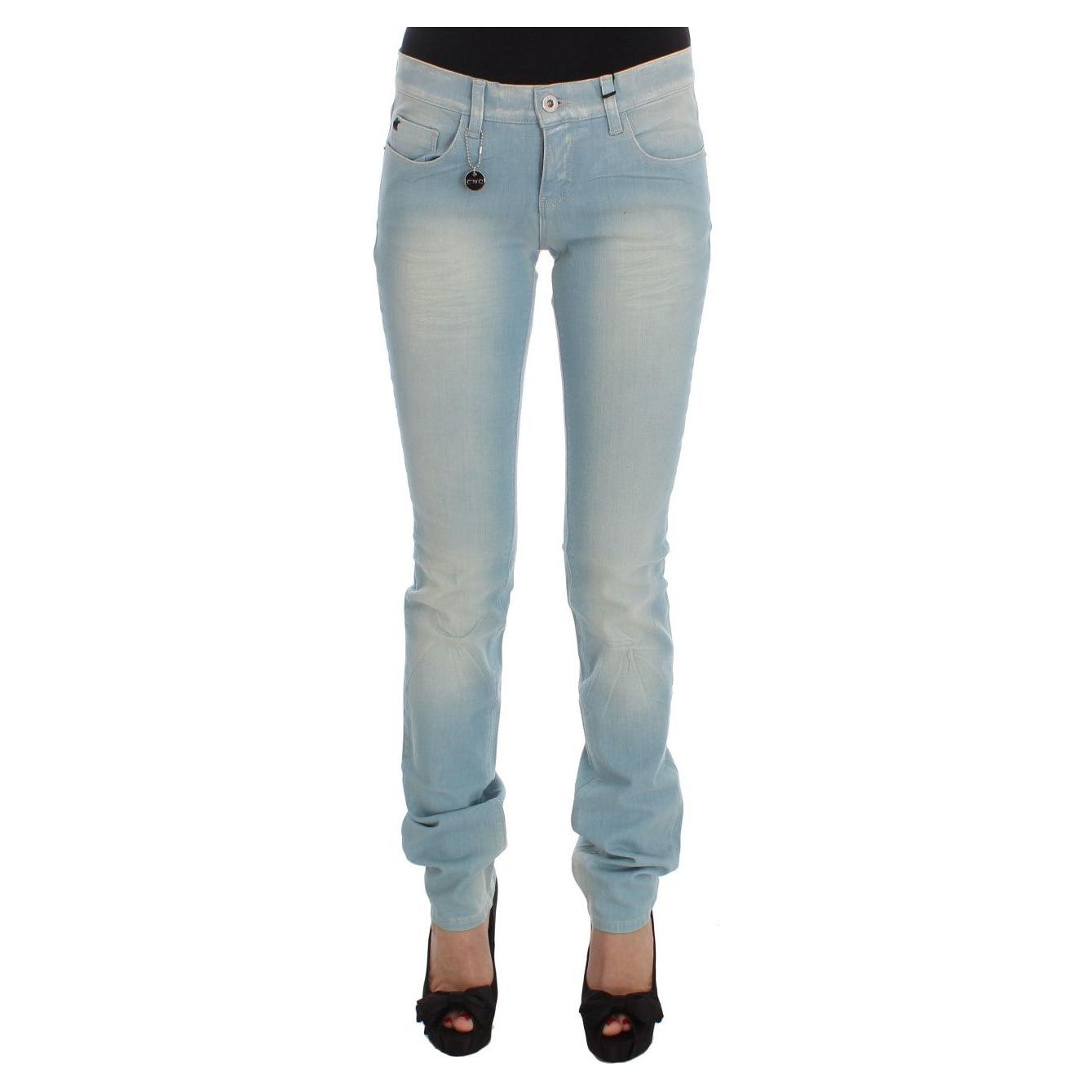 Costume National Blue Cotton Blend Super Slim Fit Jeans