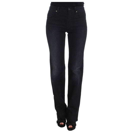 Ermanno Scervino Blue Cotton Blend Slim Fit Bootcut Jeans