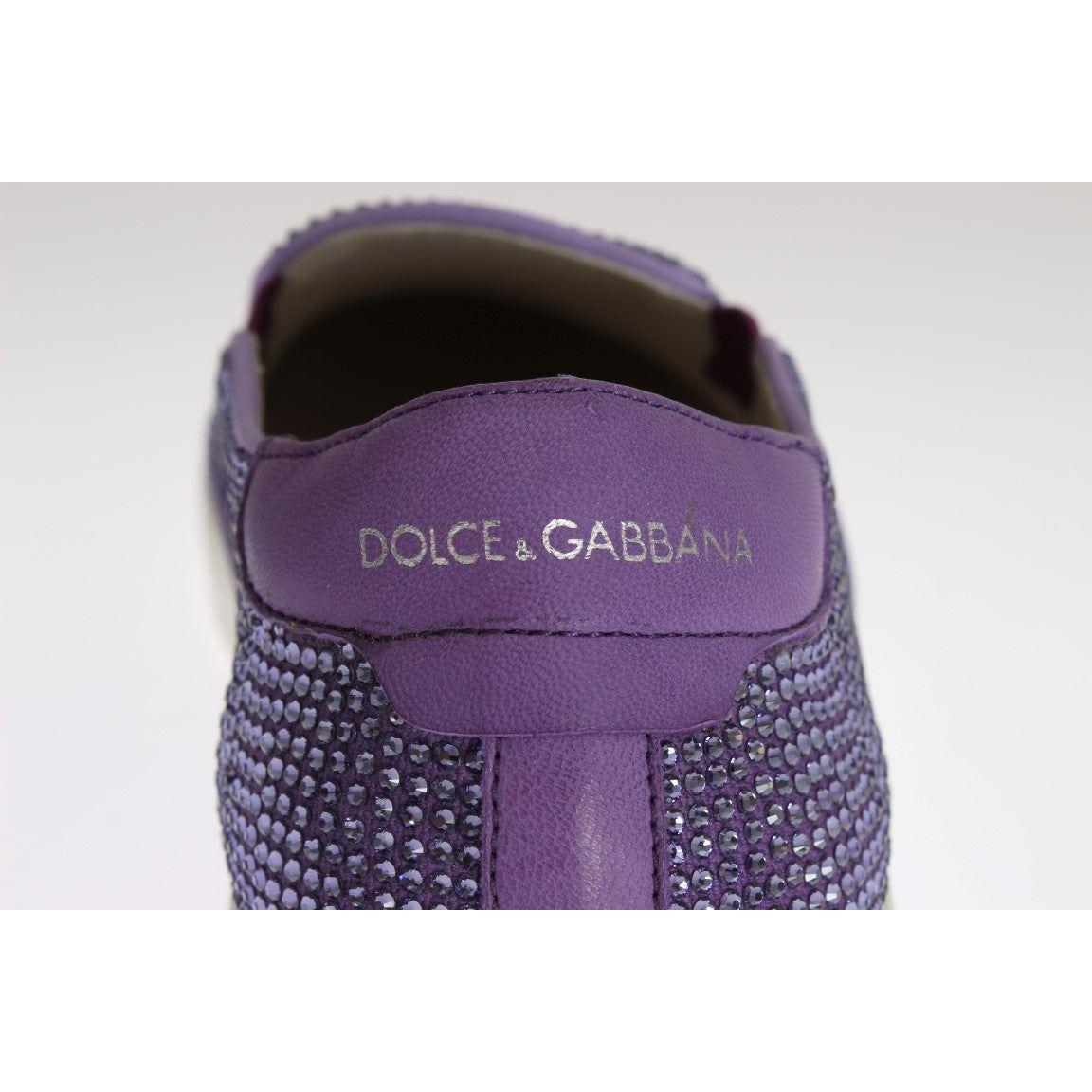 Dolce & Gabbana Elegant Purple Strass Fashion Sneakers MAN SNEAKERS Dolce & Gabbana