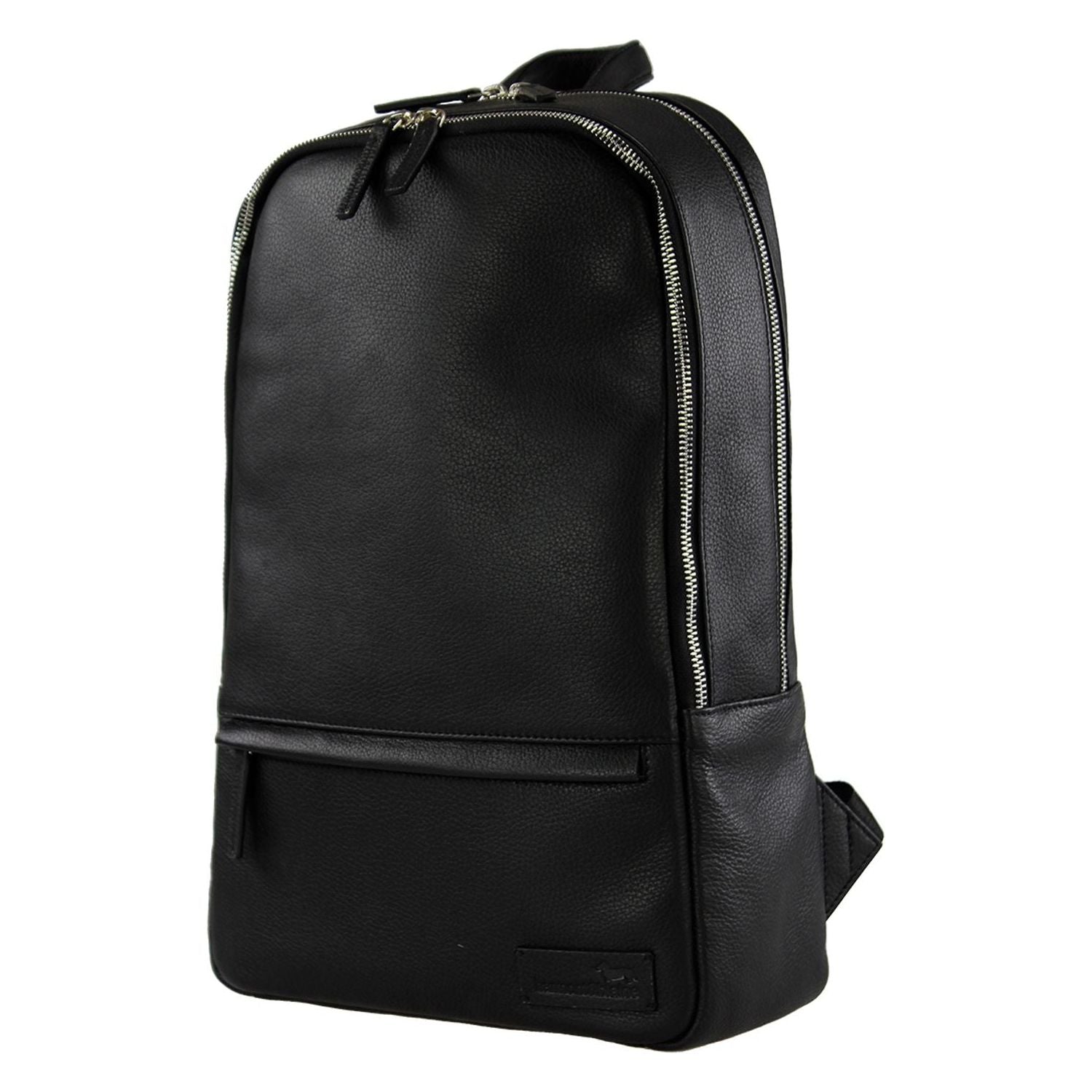 Front view with bag zipped and handles upright.