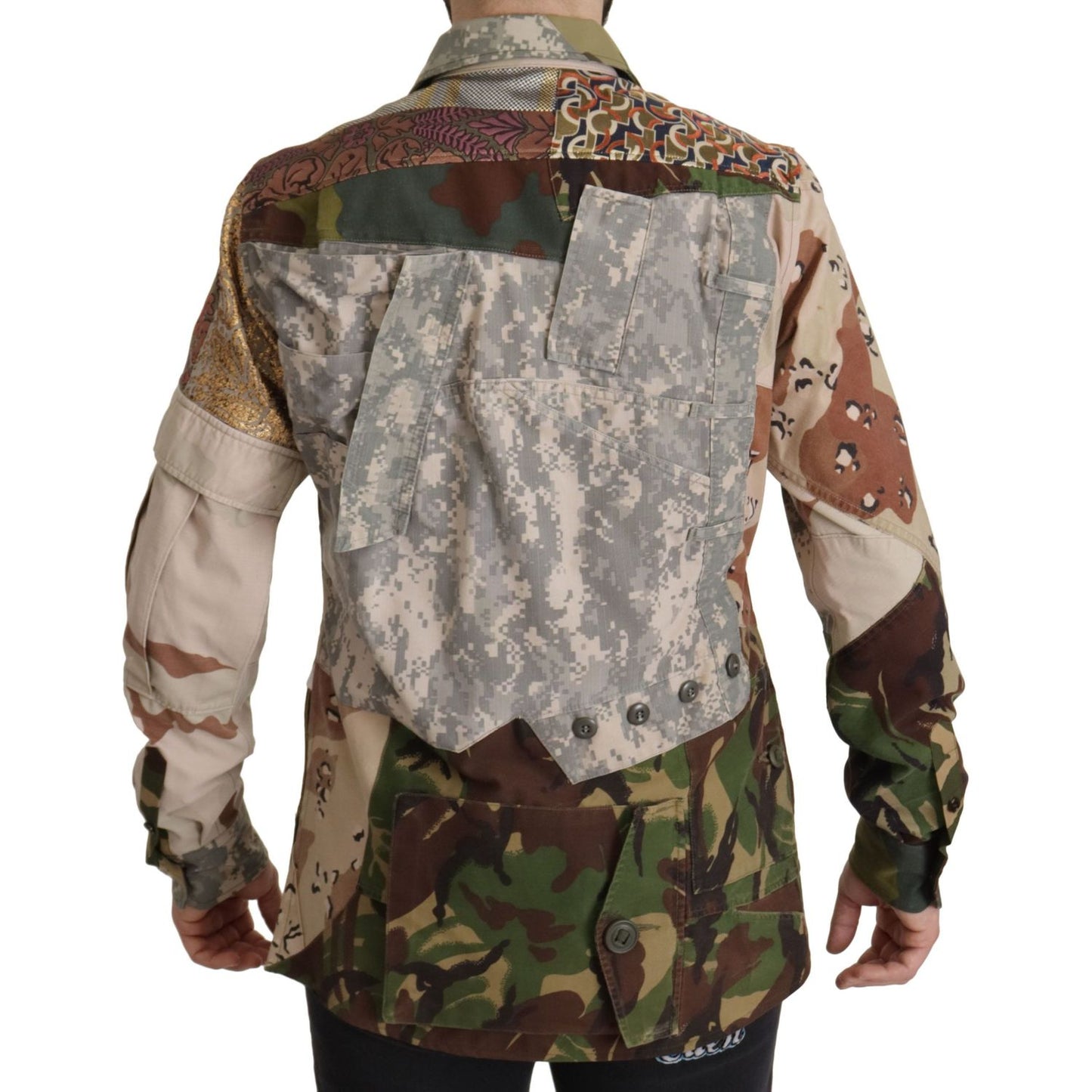 Dolce & Gabbana Multicolor Button Down Patchwork Shirt