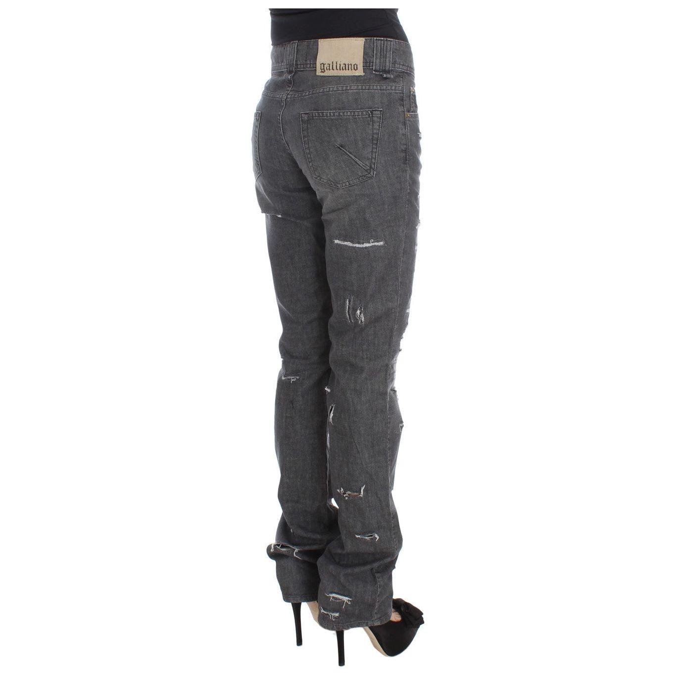 John Galliano Chic Gray Wash Straight Fit Jeans John Galliano