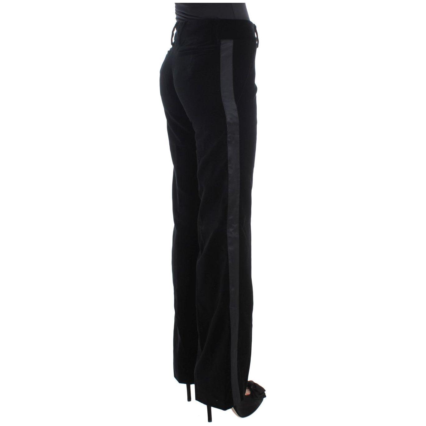 Ermanno Scervino Elegant Black Wide Leg Silk Blend Pants Jeans & Pants Ermanno Scervino