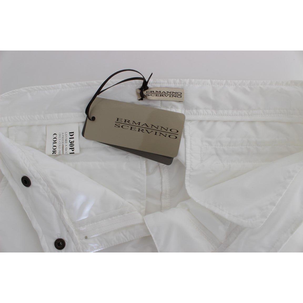 Ermanno Scervino Chic White Nylon Cargo Pants by Italian Designer Ermanno Scervino