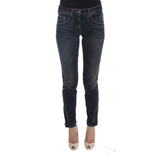 Ermanno Scervino Blue Cotton Blend Slim Fit Jeans