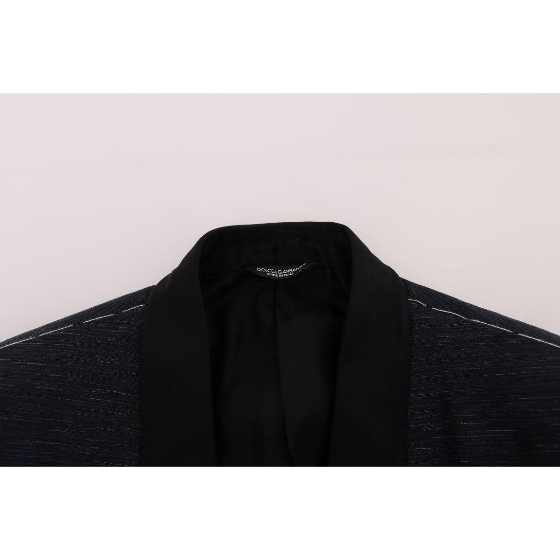 Dolce & Gabbana Elegant Blue & Black Slim Fit Suit Ensemble Dolce & Gabbana