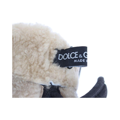 Dolce & Gabbana Gray Wool Shearling Studded Blue Leopard Gloves 1728,67345645728,9|M,Accessories,Canvas cotton,Dolce & Gabbana,Gloves - Accessories,Gloves - Men - Accessories,Gray,Material: Wool Merino Shearling,Men,Men - Accessories,New with tags