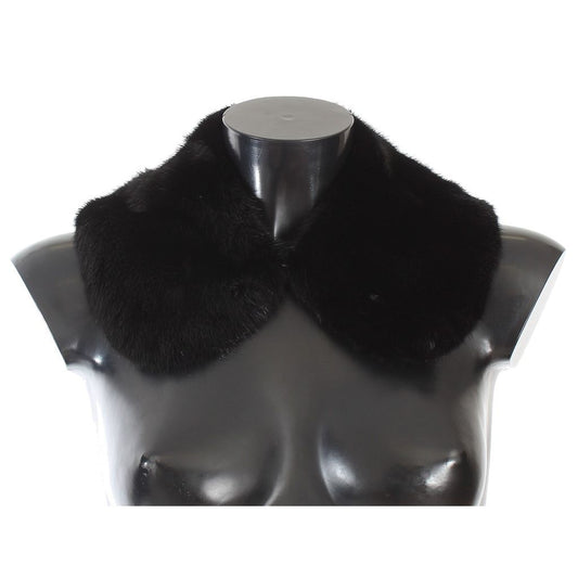 Dolce & Gabbana Black Mink Fur Shoulder Collar Scarf