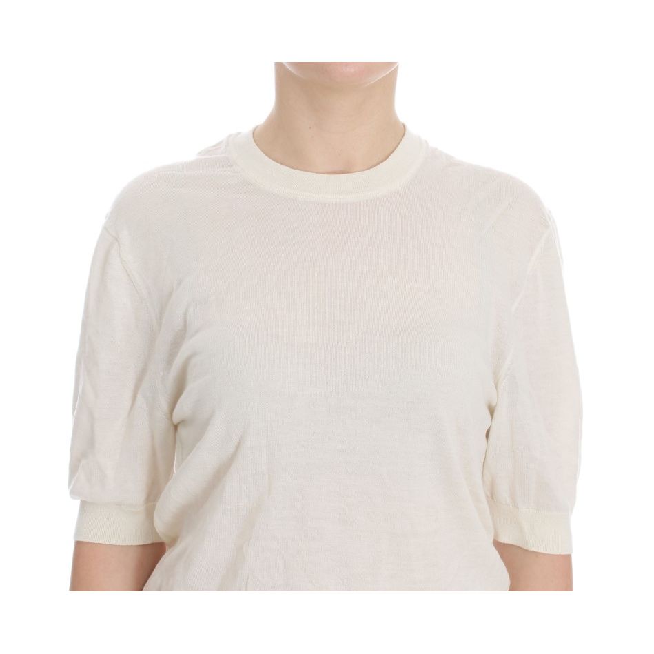 Dolce & Gabbana White 100% Cashmere Sweater