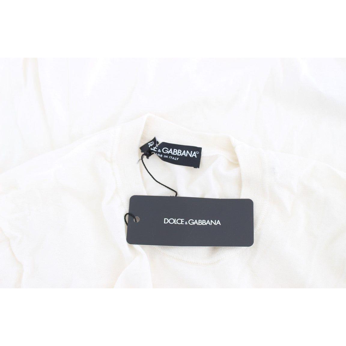 Dolce & Gabbana Elegant White Cashmere Sweater Dolce & Gabbana