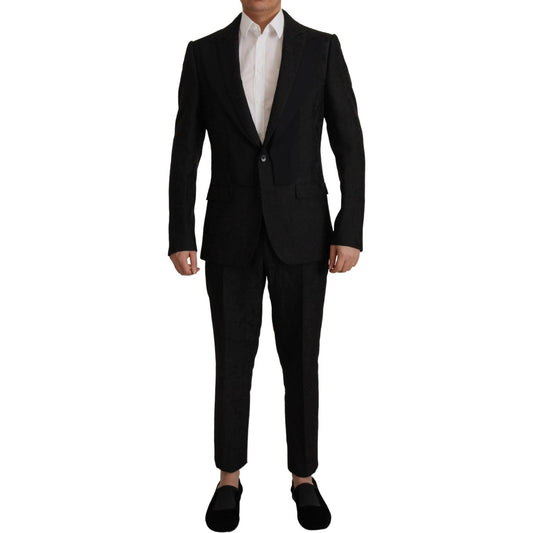 Dolce & Gabbana Black Polyester Formal 2 Piece MARTINI Suit