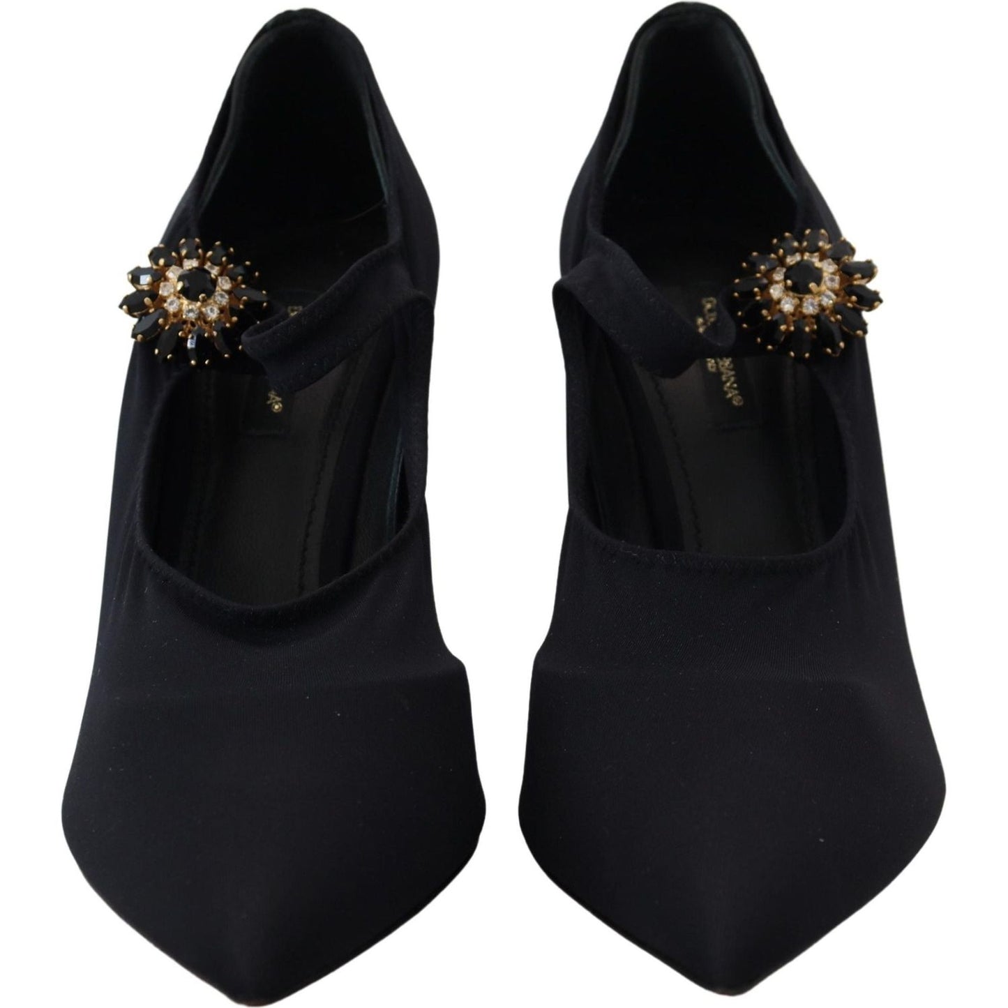 Dolce & Gabbana Chic Black Mary Jane Sock Pumps with Crystals Dolce & Gabbana