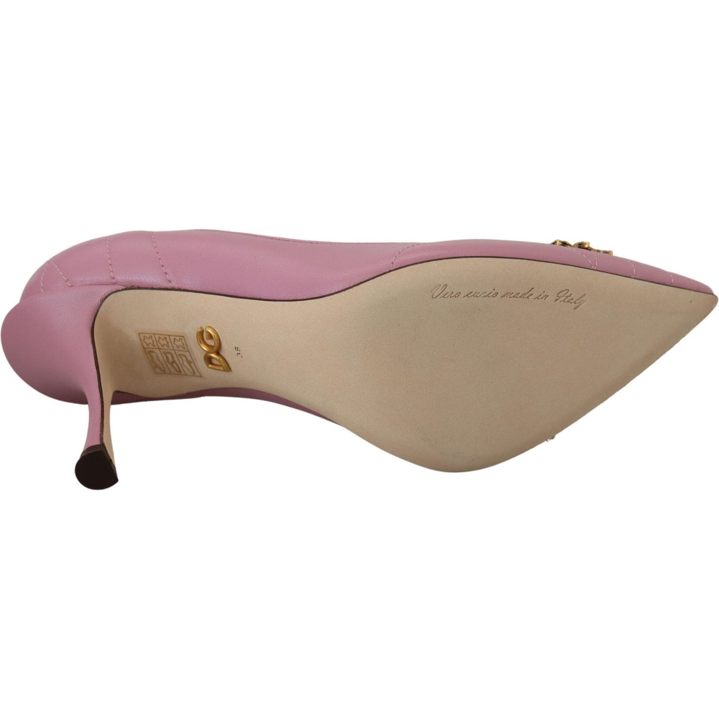 Dolce & Gabbana Devotion Leather Heels in Pink Dolce & Gabbana