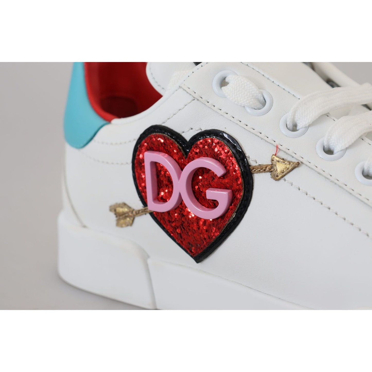 Dolce & Gabbana Elegant White Portofino Leather Sneakers Dolce & Gabbana