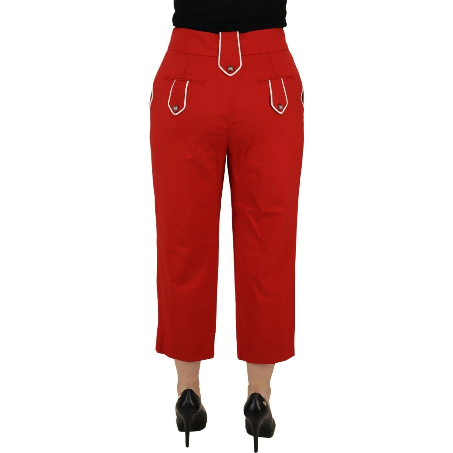 Dolce & Gabbana Elegant Red High-Waist Cropped Pants Dolce & Gabbana