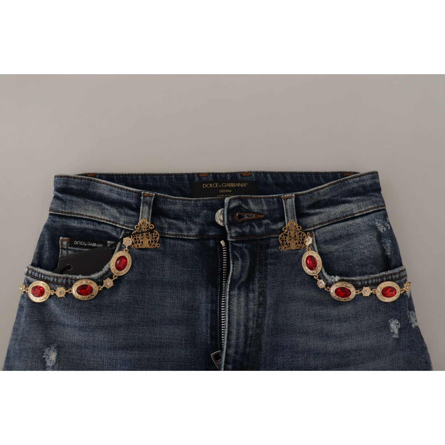 Dolce & Gabbana High Waist Skinny Designer Jeans in Blue Dolce & Gabbana