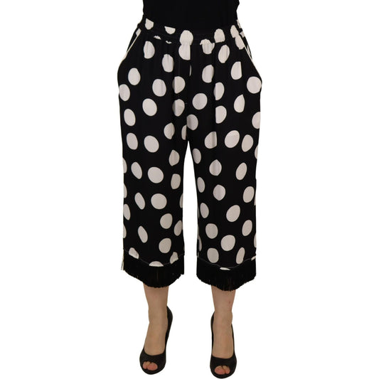 Dolce & Gabbana Polka Dot Silk Mid Waist Pants Dolce & Gabbana