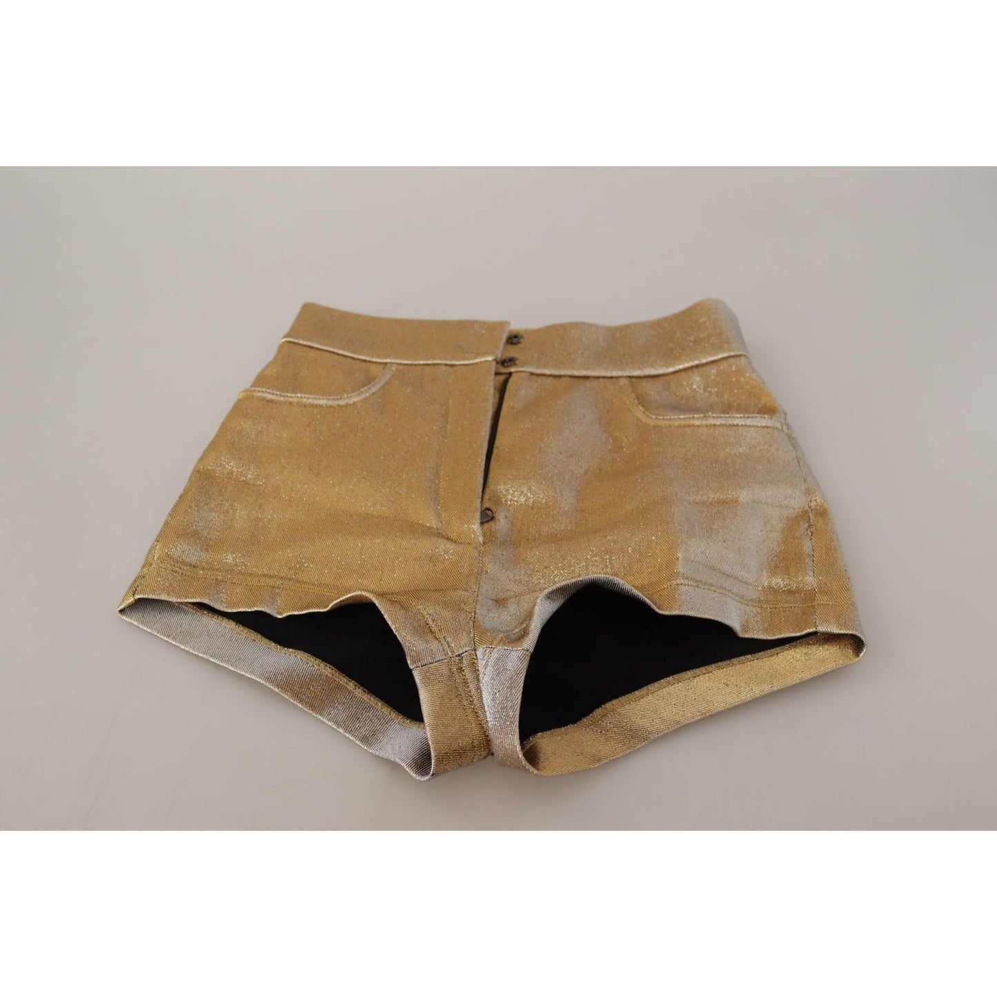 Dolce & Gabbana Gold High Waist Hot Pants Shorts Dolce & Gabbana