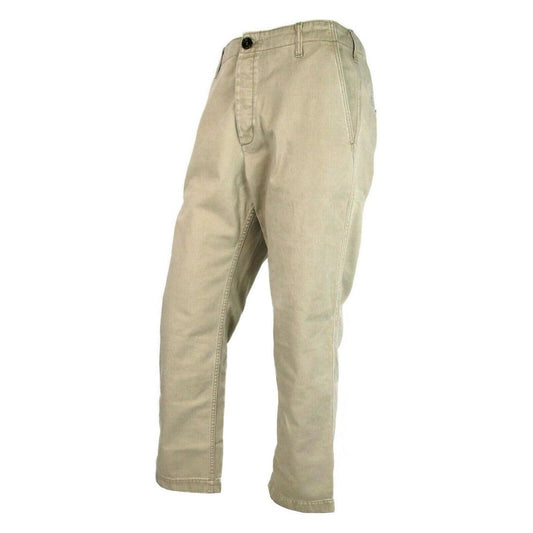 Light Brown Washed Cotton Pant Gucci Print