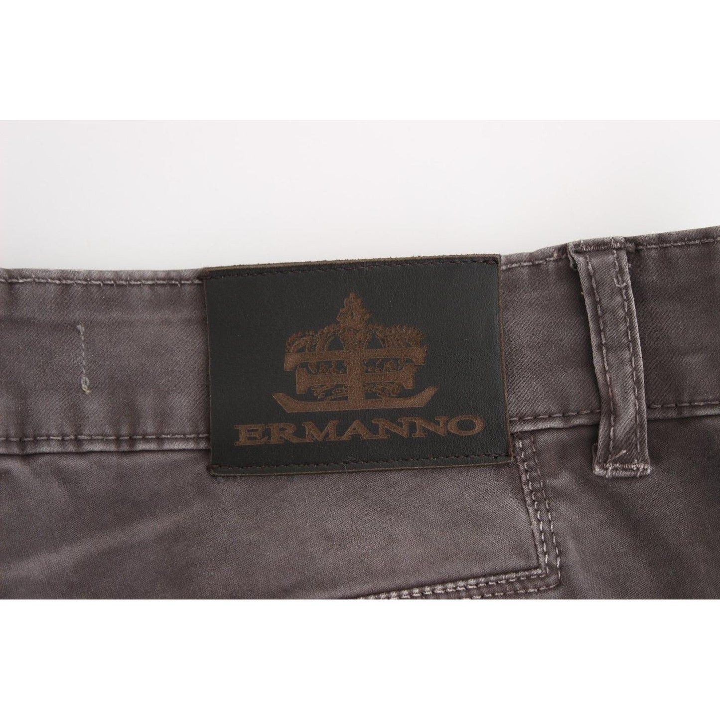 Ermanno Scervino Chic Gray Slim Leg Jeans - Elegance Meets Comfort Ermanno Scervino