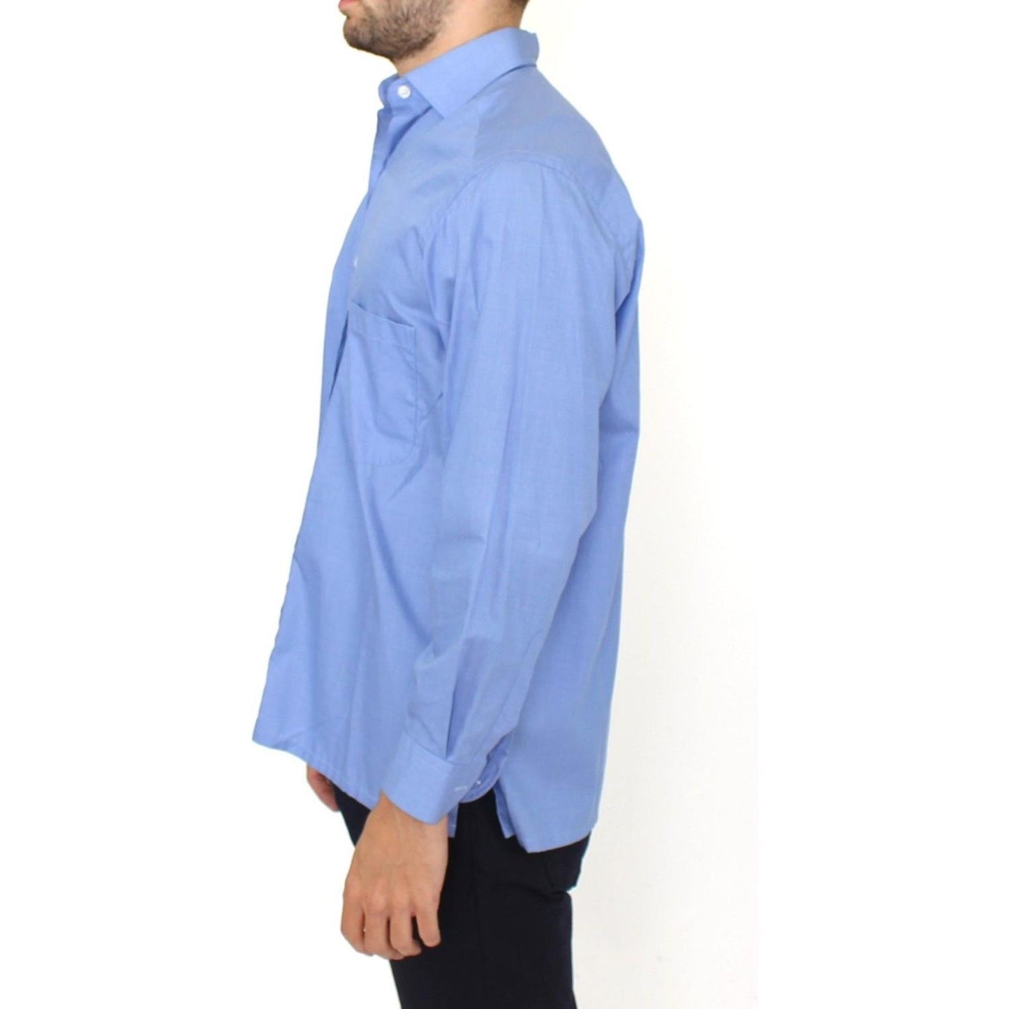 Ermanno Scervino Dapper Blue Cotton Dress Shirt for Men Ermanno Scervino