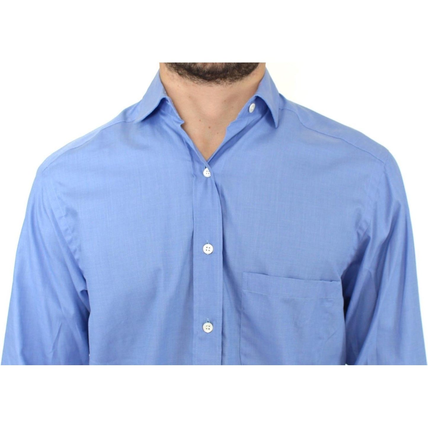 Ermanno Scervino Dapper Blue Cotton Dress Shirt for Men Ermanno Scervino