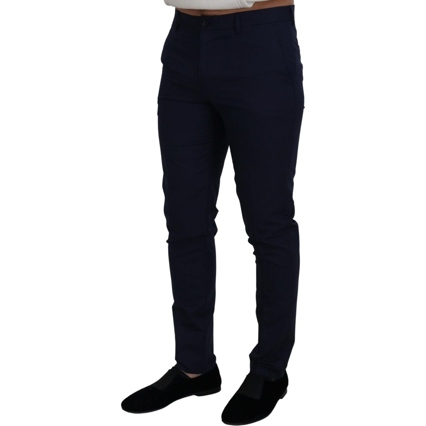 Dolce & Gabbana Elegant Slim Fit Blue Dress Pants Dolce & Gabbana