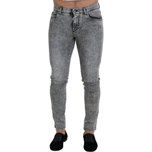 Dolce & Gabbana Gray Slim Fit Wash Stretch Cotton Denim Jeans 1728,2% Elastane,67345645728,Clothing,Dolce & Gabbana,Gray,IT44 | XS,Jeans & Pants - Men - Clothing,Jeans Denim - Clothing,Material: 98% Cotton,Men,Men - Clothing,New with tags,Slim Fit Jeans -