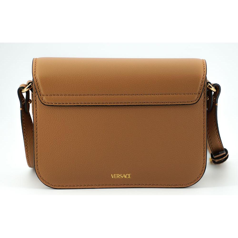 Versace Brown Calf Leather Shoulder Bag