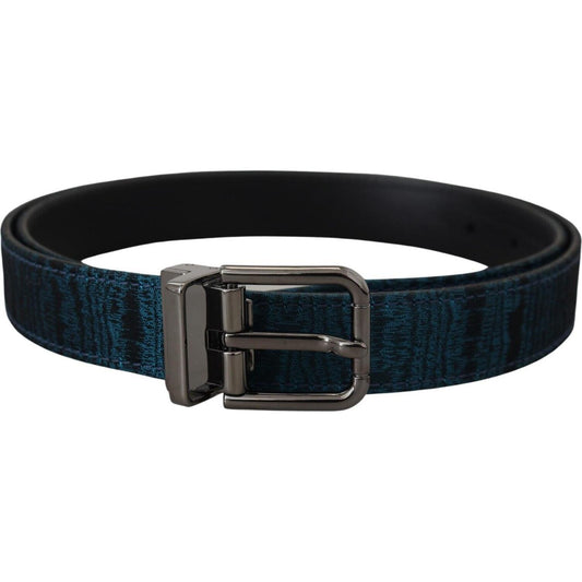 Dolce & Gabbana Elegant Blue Jacquard Designer Belt Dolce & Gabbana