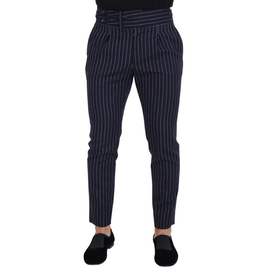 Dolce & Gabbana Sophisticated Blue Wool Blend Trousers Dolce & Gabbana