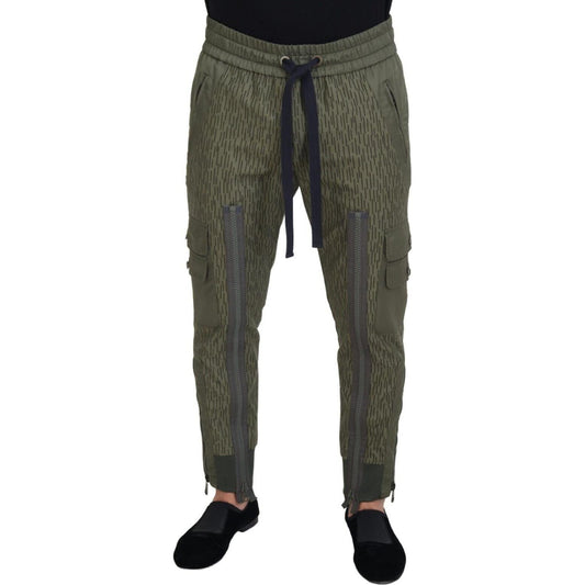 Elegant Green Cotton Blend Pants