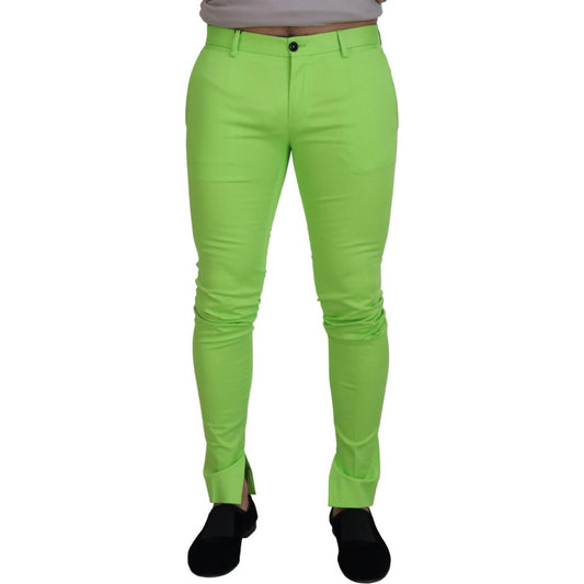 Elegant Light Green Cotton Chinos