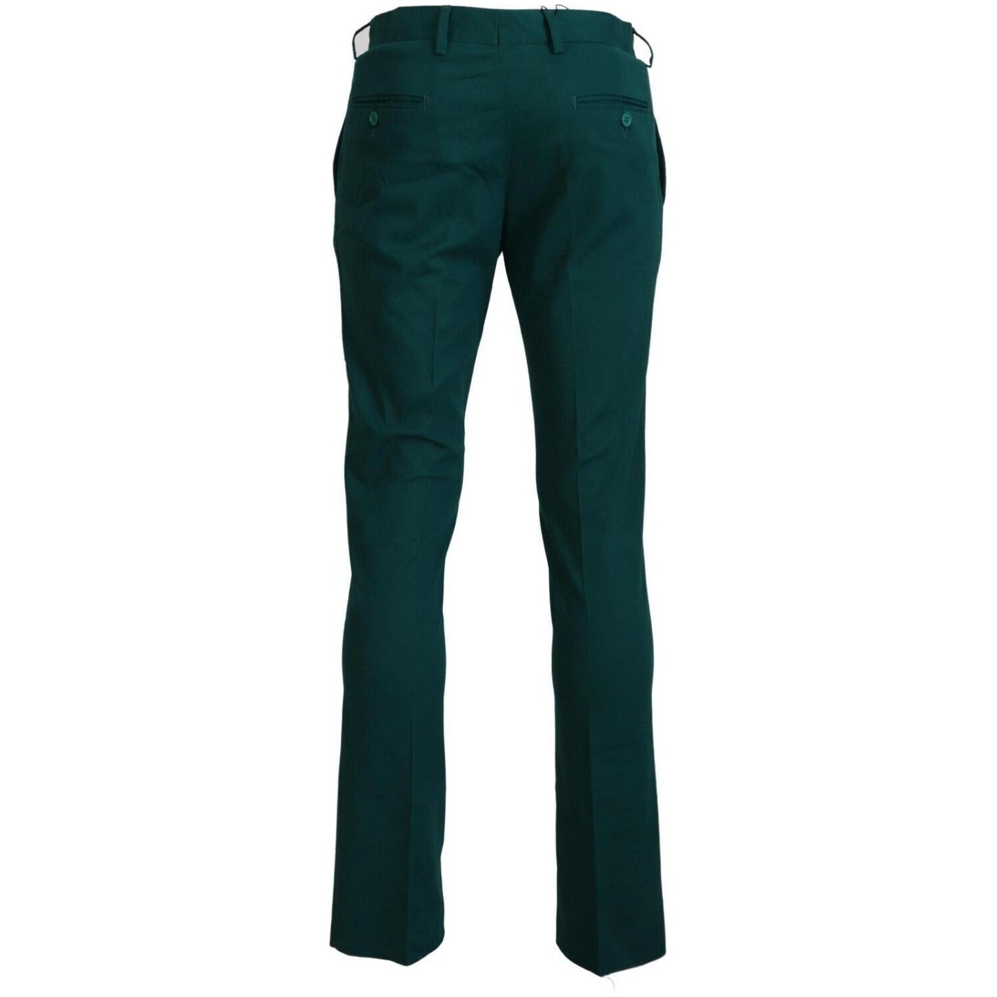 BENCIVENGA Elegantly Tailored Green Pure Cotton Pants BENCIVENGA