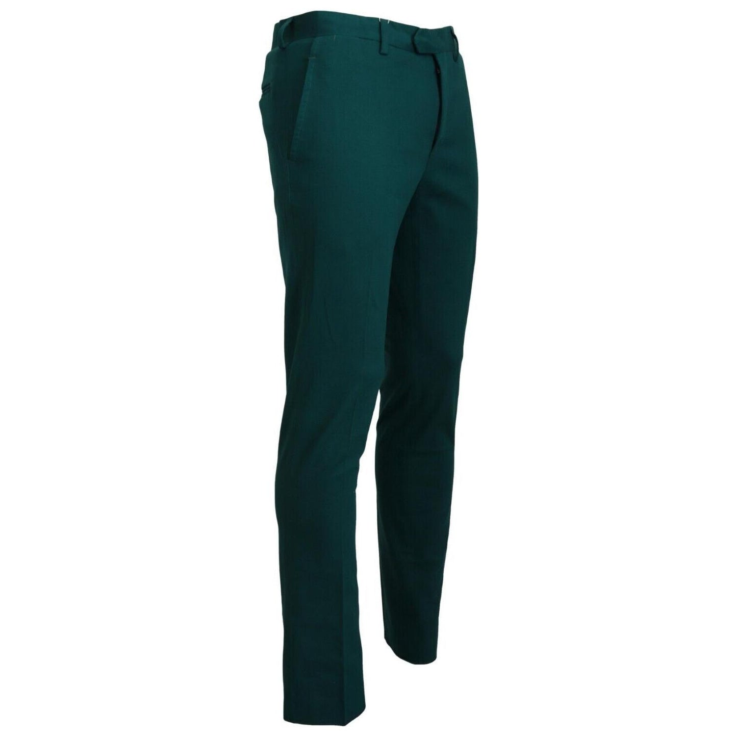 BENCIVENGA Elegantly Tailored Green Pure Cotton Pants BENCIVENGA