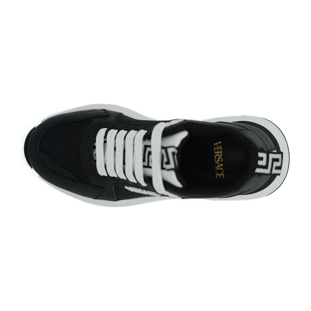 Versace Elegant Monochrome Leather Sneakers Versace