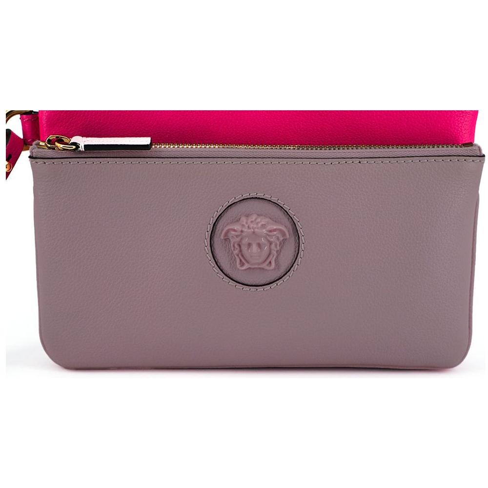 Versace Pink Calf Leather Pouch Bag
