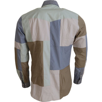 Dolce & Gabbana Multicolor Cotton Patchwork Slim Shirt 1728,67345645728,Clothing,Dolce & Gabbana,Dress Shirts - Shirts - Clothing,IT37 | XS,IT38 | XS,IT44 | 3XL,Material: 100% Cotten,Men,Men - Clothing,Multicolor,New with tags,Shirts - Clothing,Shirts - M