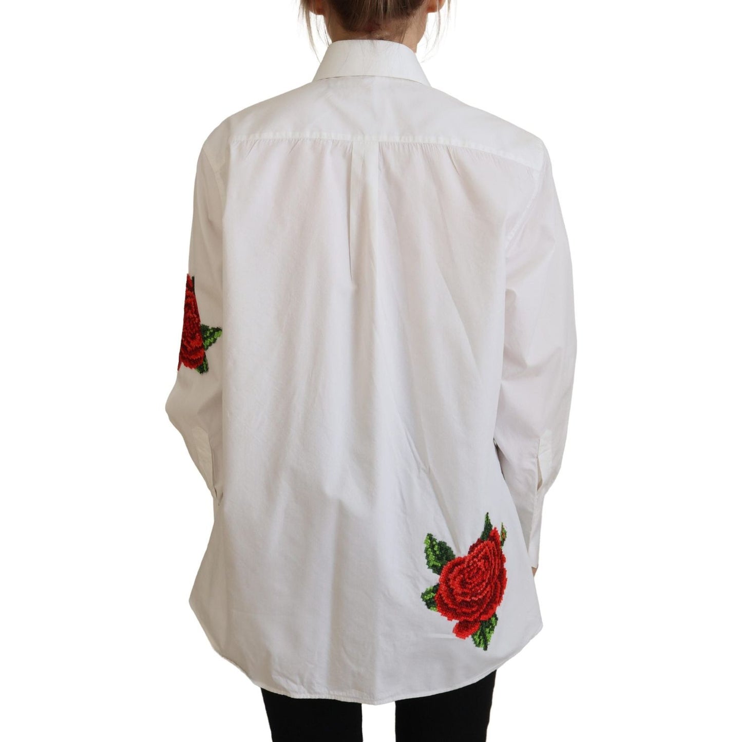 Dolce & Gabbana Elegant Floral Embroidered Silk Blend Shirt Dolce & Gabbana