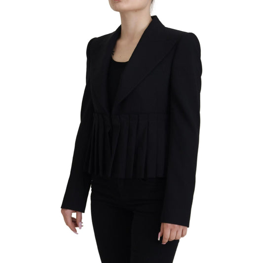 Dolce & Gabbana Elegant Black Stretch Wool Blazer Dolce & Gabbana