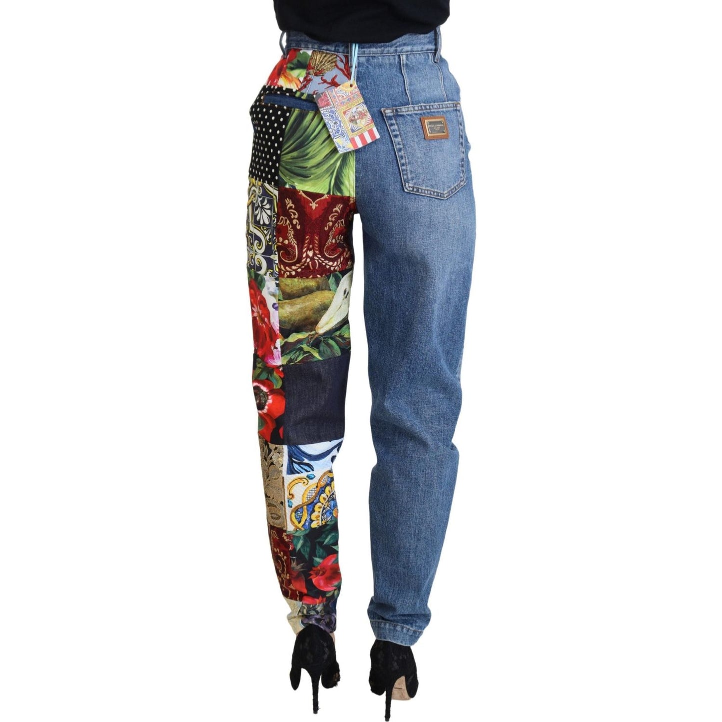 Dolce & Gabbana Patchwork Jacquard Blue Denim Luxury Jeans Dolce & Gabbana