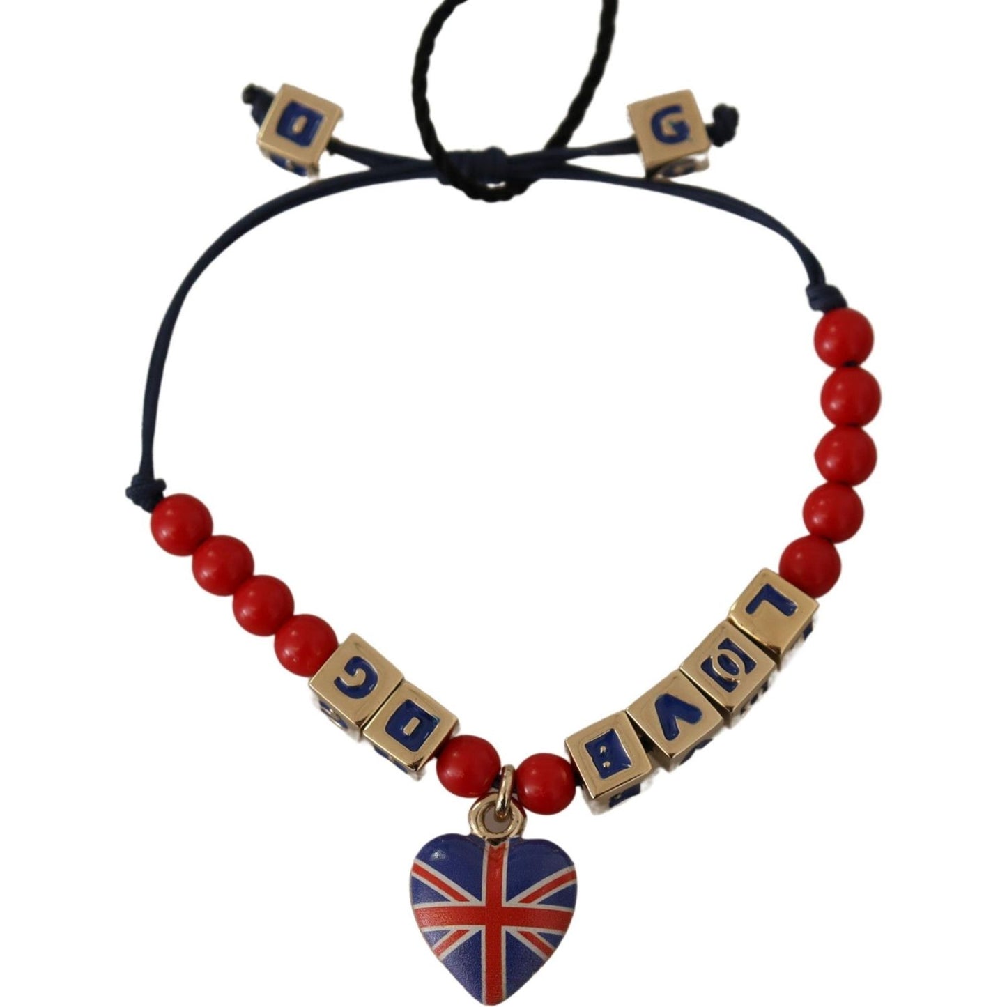 Dolce & Gabbana Elegant Blue, Red Glass & Zama Bracelet Bracelet Dolce & Gabbana