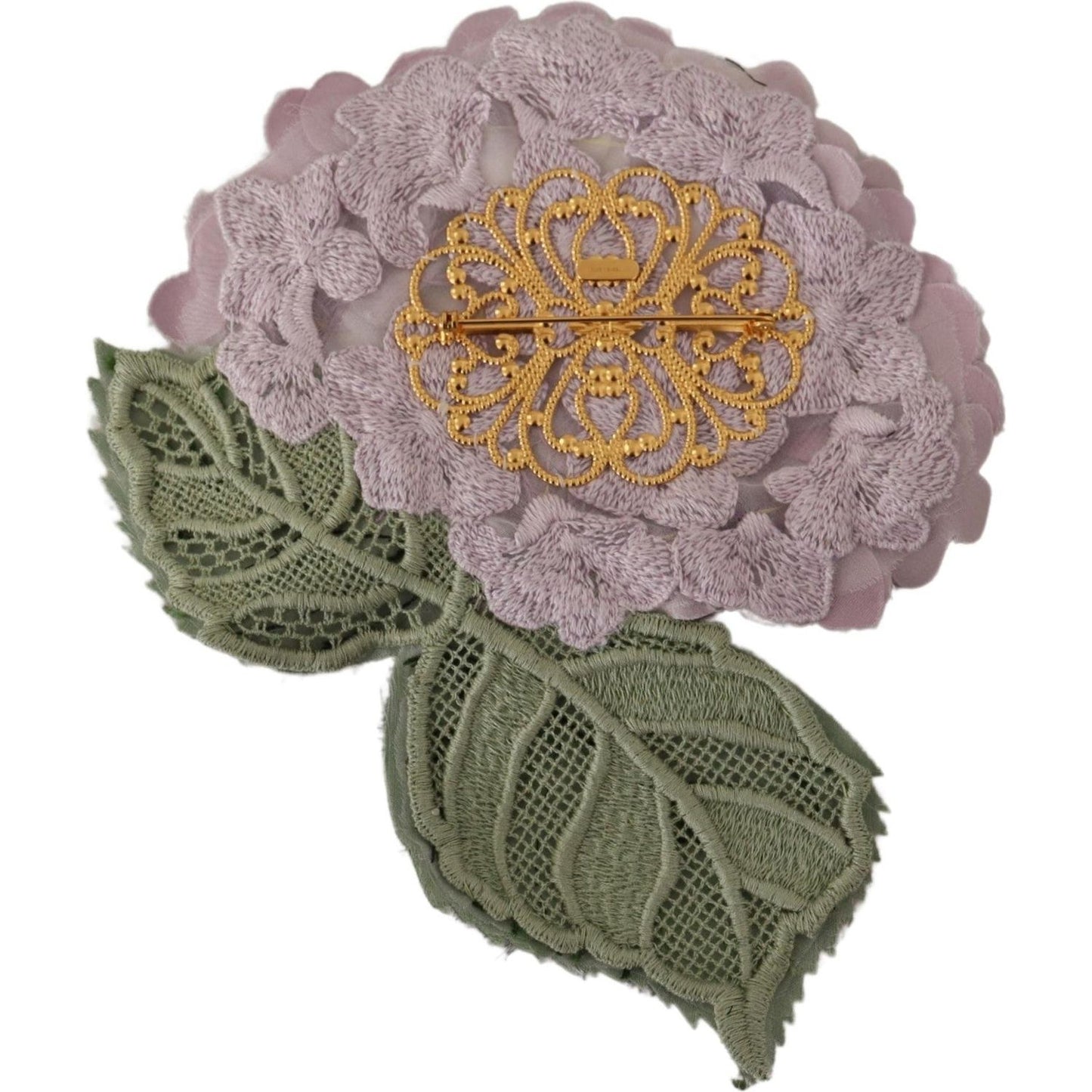 Dolce & Gabbana Elegant Purple Floral Silk Blend Brooch Brooch Dolce & Gabbana