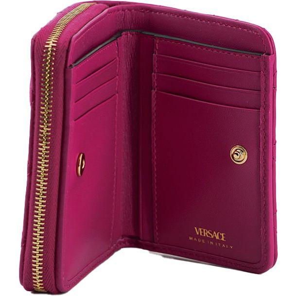 Versace Elegant Purple Quilted Leather Wallet WOMAN WALLETS Versace