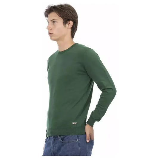 Baldinini Trend Green Cotton Mens Sweater Baldinini Trend